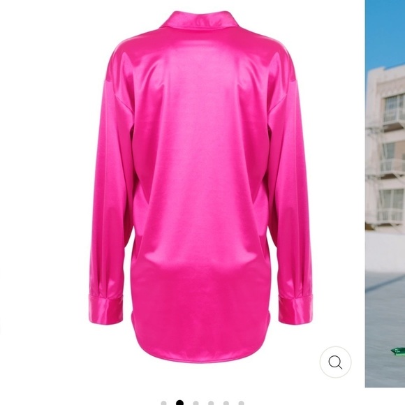 𝅺laina Rauma Set Small Hot Pink satin Club Bed Top Drawstring pants - Picture 5 of 12